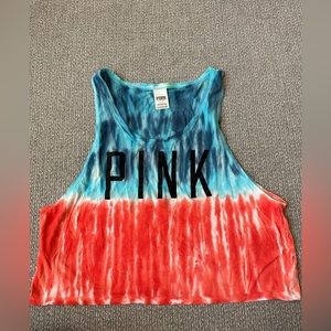 VS Pink Red, White, & Bkue Tie-dye Tank